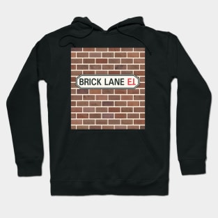 Brick Lane Street Sign on Wall Hoodie